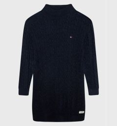 Снимка на Tommy Hilfiger Плетена рокля Chenille Cable KG0KG06872 Тъмносин Regular Fit