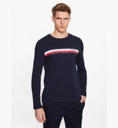 Снимка на Tommy Hilfiger Тениска с дълъг ръкав Monotype Chest Stripe MW0MW32366 Тъмносин Slim Fit