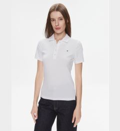 Снимка на Tommy Hilfiger Тениска с яка и копчета 1985 WW0WW42047 Бял Slim Fit