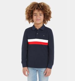 Снимка на Tommy Hilfiger Тениска с яка и копчета Corporate Colorblock KB0KB08656 Тъмносин Regular Fit