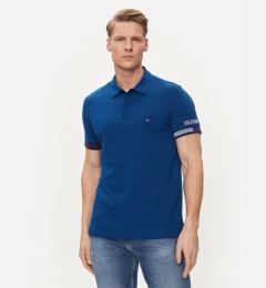 Снимка на Tommy Hilfiger Тениска с яка и копчета Flag MW0MW34780 Син Slim Fit