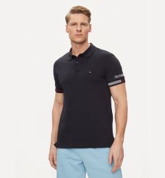 Снимка на Tommy Hilfiger Тениска с яка и копчета Flag MW0MW34780 Тъмносин Slim Fit