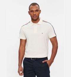 Снимка на Tommy Hilfiger Тениска с яка и копчета Global Stripe MW0MW33591 Бежов Regular Fit