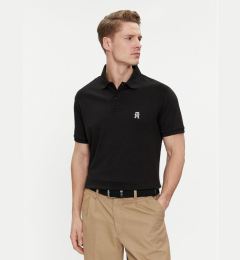 Снимка на Tommy Hilfiger Тениска с яка и копчета Interlock MW0MW34783 Черен Regular Fit