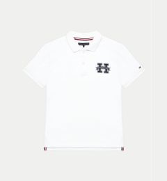 Снимка на Tommy Hilfiger Тениска с яка и копчета KB0KB09029 Бял Regular Fit