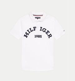 Снимка на Tommy Hilfiger Тениска с яка и копчета Monotype 1985 Arch KB0KB08855 Бял Regular Fit