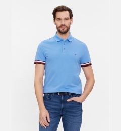 Снимка на Tommy Hilfiger Тениска с яка и копчета Monotype Flag MW0MW33585 Син Slim Fit