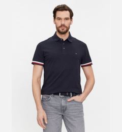 Снимка на Tommy Hilfiger Тениска с яка и копчета Monotype Flag MW0MW33585 Тъмносин Slim Fit