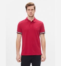 Снимка на Tommy Hilfiger Тениска с яка и копчета Monotype Flag MW0MW33585 Червен Slim Fit