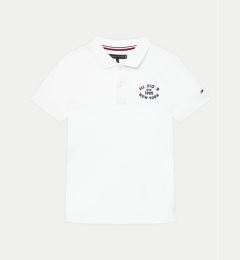 Снимка на Tommy Hilfiger Тениска с яка и копчета Monotype KB0KB09084 Бял Regular Fit