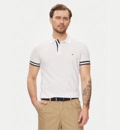 Снимка на Tommy Hilfiger Тениска с яка и копчета Monotype MW0MW34737 Бял Slim Fit