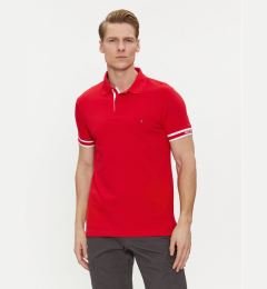 Снимка на Tommy Hilfiger Тениска с яка и копчета Monotype MW0MW34737 Червен Slim Fit