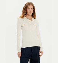 Снимка на Tommy Hilfiger Тениска с яка и копчета WW0WW45308 Екрю Slim Fit