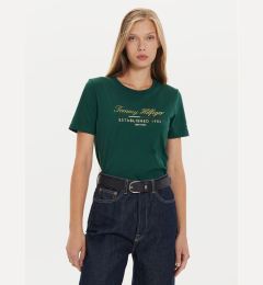 Снимка на Tommy Hilfiger Тишърт Script Graphic WW0WW43502 Зелен Regular Fit