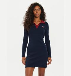 Снимка на Tommy Jeans Плетена рокля Tjw Rwb Badge Polo Dress DW0DW19722 Тъмносин Slim Fit