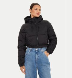 Снимка на Tommy Jeans Пухено яке DW0DW18313 Черен Cropped Fit