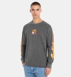 Снимка на Tommy Jeans Тениска с дълъг ръкав Burning Badge DM0DM17741 Сив Relaxed Fit