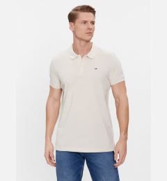 Снимка на Tommy Jeans Тениска с яка и копчета DM0DM18312 Бежов Slim Fit