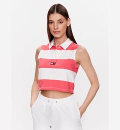 Снимка на Tommy Jeans Тениска с яка и копчета DW0DW15325 Розов Relaxed Fit