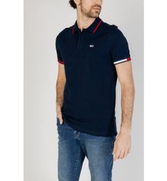 Снимка на Tommy Jeans Тениска с яка и копчета Flag DM0DM12963 Тъмносин Regular Fit