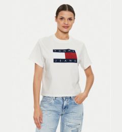 Снимка на Tommy Jeans Тишърт Flag DW0DW18629 Бял Boxy Fit