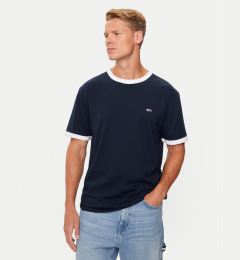 Снимка на Tommy Jeans Тишърт Flag Ringer DM0DM19730 Тъмносин Slim Fit