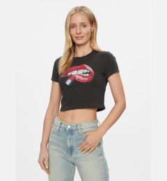 Снимка на Tommy Jeans Тишърт Lips DW0DW17373 Черен Slim Fit