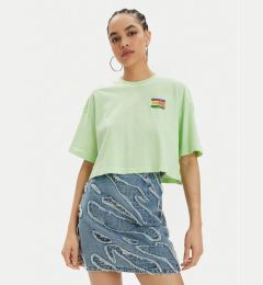 Снимка на Tommy Jeans Тишърт Summer Flag DW0DW18141 Зелен Oversize