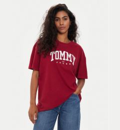 Снимка на Tommy Jeans Тишърт Varsity DW0DW18403 Червен Oversize