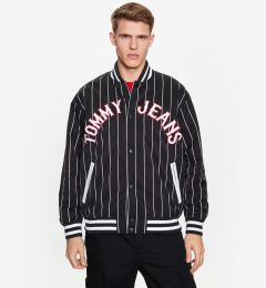 Снимка на Tommy Jeans Яке бомбър Pinstripe DM0DM15917 Черен Relaxed Fit