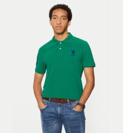 Снимка на U.S. Polo Assn. Тениска с яка и копчета MUP3313 Зелен Regular Fit