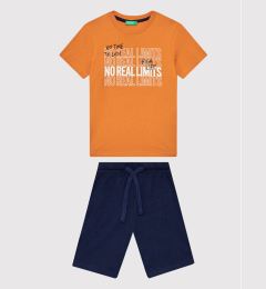 Снимка на United Colors Of Benetton Комплект тишърт и панталонки 3096CK002 Оранжев Regular Fit