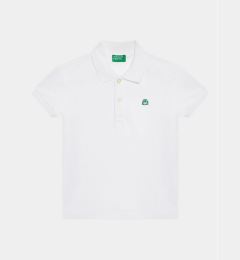 Снимка на United Colors Of Benetton Тениска с яка и копчета 3089G3008 Бял Regular Fit