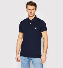 Снимка на United Colors Of Benetton Тениска с яка и копчета 3089J3178 Тъмносин Slim Fit