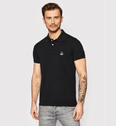 Снимка на United Colors Of Benetton Тениска с яка и копчета 3089J3178 Черен Slim Fit