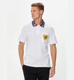 Снимка на Versace Jeans Couture Тениска с яка и копчета 76GAGT11 Бял Regular Fit