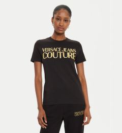 Снимка на Versace Jeans Couture Тишърт 77HAHT01 Черен Regular Fit