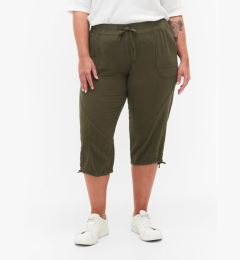 Снимка на Zizzi Текстилни панталони J80001J Зелен Loose Fit