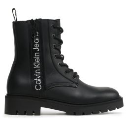 Снимка на Боти Calvin Klein Jeans Combat Mid Laceup Zip Wn YW0YW01035 Черен