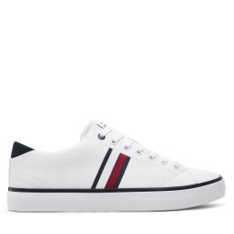 Снимка на Гуменки Tommy Hilfiger Th Hi Vulc Low Stripes Mesh FM0FM04946 Бял