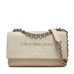 Снимка на Дамска чанта Calvin Klein Jeans Sculpted Ew Flap Wichain25 Mono K60K612221 Екрю