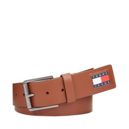 Снимка на Мъжки колан Tommy Jeans Tjm Flag Leather 4.0 AM0AM12340 Кафяв