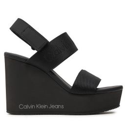 Снимка на Сандали Calvin Klein Jeans Wedge Sandal Webbing In Mtl YW0YW01479 Черен