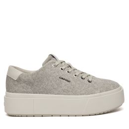 Снимка на Сникърси Calvin Klein Flatform Cup Lace Up W/Ml Felt HW0HW02325 Сив