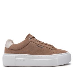 Снимка на Сникърси Calvin Klein Flatform Cup Lace Up W/Ml HW0HW02282 Кафяв