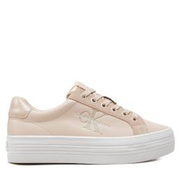 Снимка на Сникърси Calvin Klein Jeans Bold Vulc Flatf Low Mix Ml Mtr YW0YW01492 Бежов