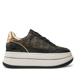 Снимка на Сникърси MICHAEL Michael Kors Hayes Metallic Empire Monogram and Leather Trainer 43F4HYFS2L Черен