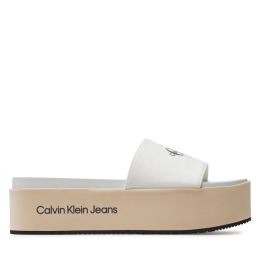 Снимка на Чехли Calvin Klein Jeans Flatform Sandal Met YW0YW01036 Екрю