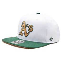 Снимка на Шапка с козирка 47 Brand MLB Oakland Athletics Corkscrew 47 CAPTAIN B-CORKS18WBP-WH Бял