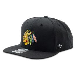 Снимка на Шапка с козирка 47 Brand NHL Chicago Blackhawks No Shot '47 CAPTAIN H-NSHOT04WBP-BKB Черен